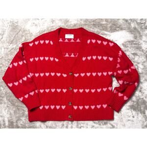 Old Navy Red and Pink Heart Cardigan